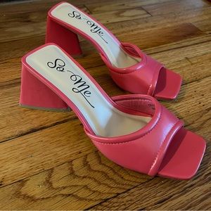 So Me Pink Chunky Sandal Heel Size 7